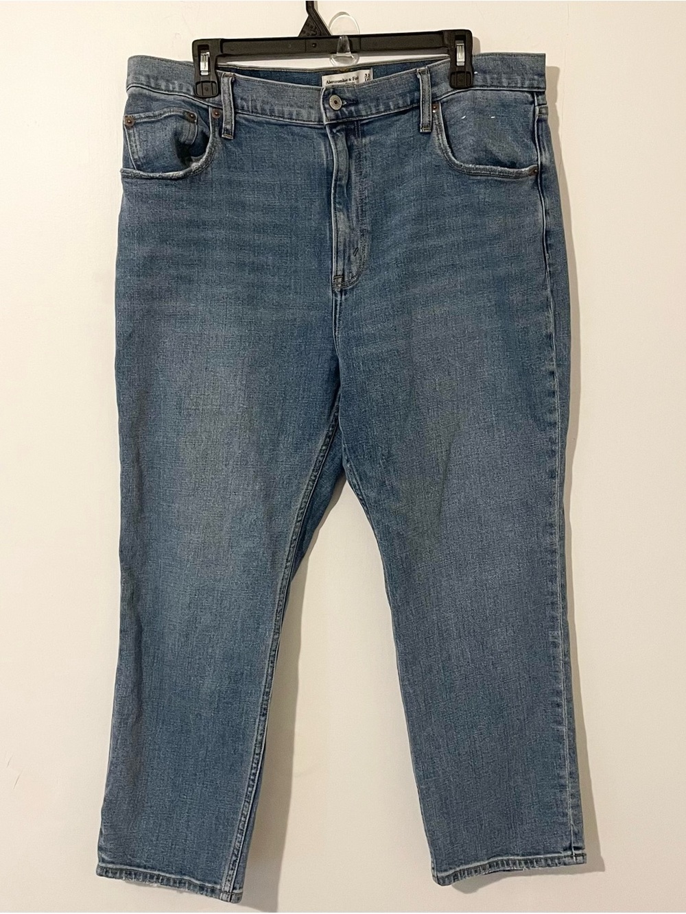 Abercrombie and Fitch The Ankle Straight Ultra High Rise Denim Jeans 33 16 Short